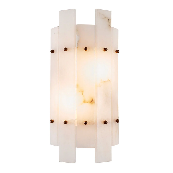 Modern Handcrafted Vertical Strip Alabaster Wall Sconce