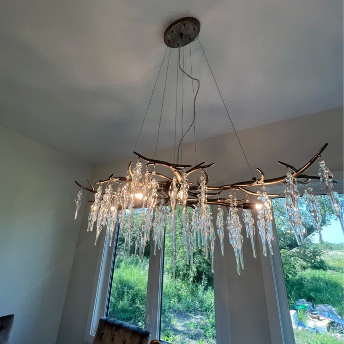 Nuovo lampadario geometrico in cristallo di lusso leggero per soggiorno/sala da pranzo/camera da letto