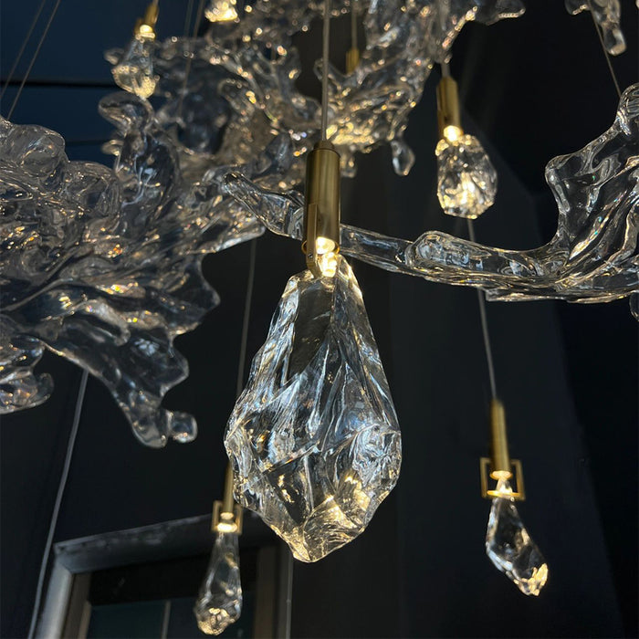 Lampadario in cristallo a onda creativa dal design artistico per soggiorno/scala/atrio
