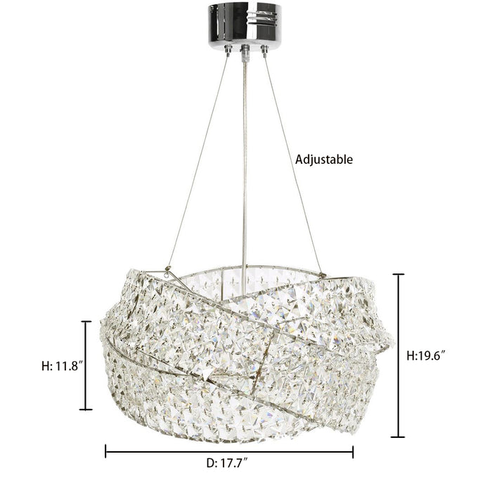 2023 Nueva lámpara de araña de cristal con marco de hierro cromado