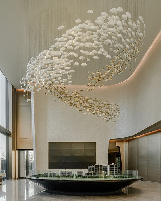 Modern Artistic Unique Golden Dragon Egg Chandelier for Staircase/Sales Center/Hotel