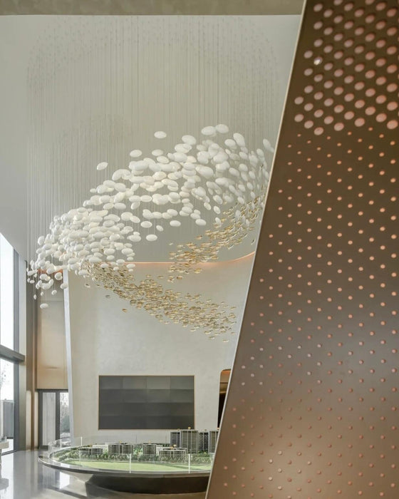 Modern Artistic Unique Golden Dragon Egg Chandelier for Staircase/Sales Center/Hotel