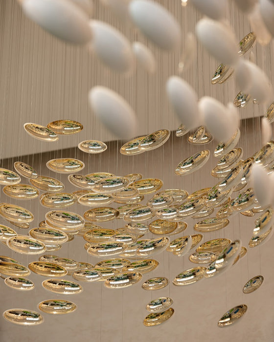 Modern Artistic Unique Golden Dragon Egg Pendant Ceiling Light Fixture for Dining Room