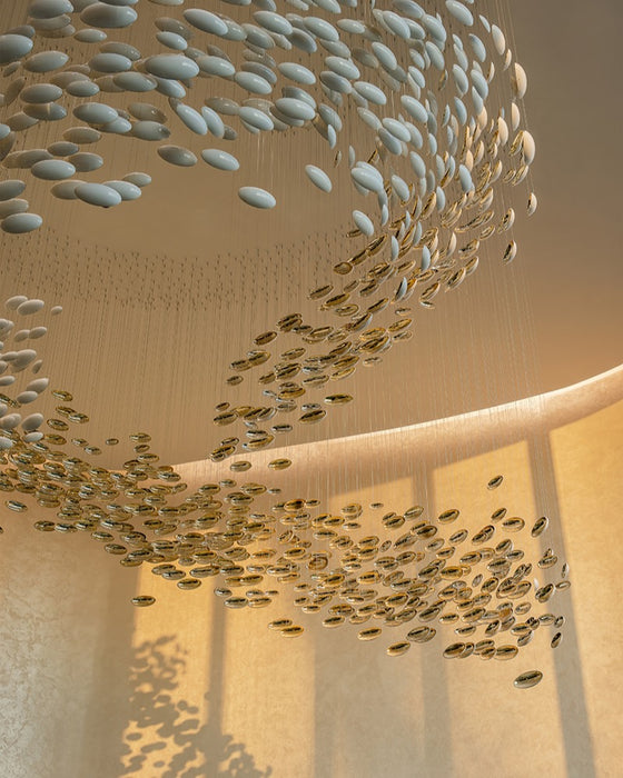 Modern Artistic Unique Golden Dragon Egg Chandelier for Staircase/Sales Center/Hotel