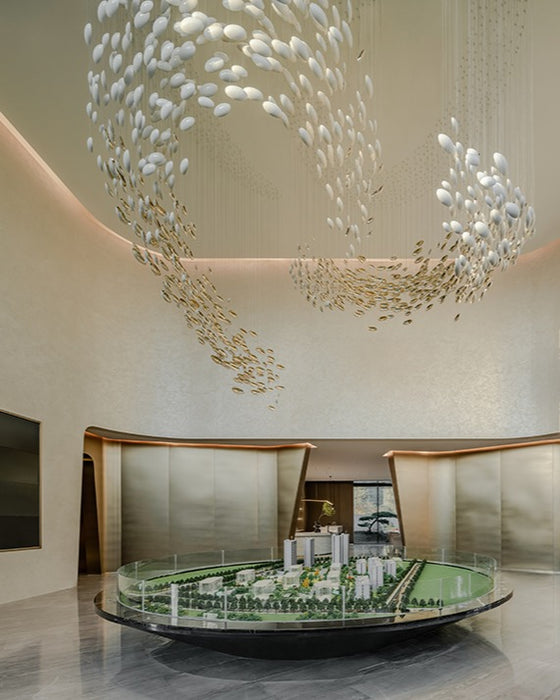 Modern Artistic Unique Golden Dragon Egg Chandelier for Staircase/Sales Center/Hotel