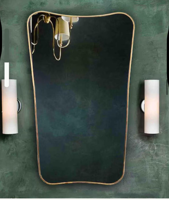 Luxury Handcrafted Curved Organic Shaped Brass Wall Mirror