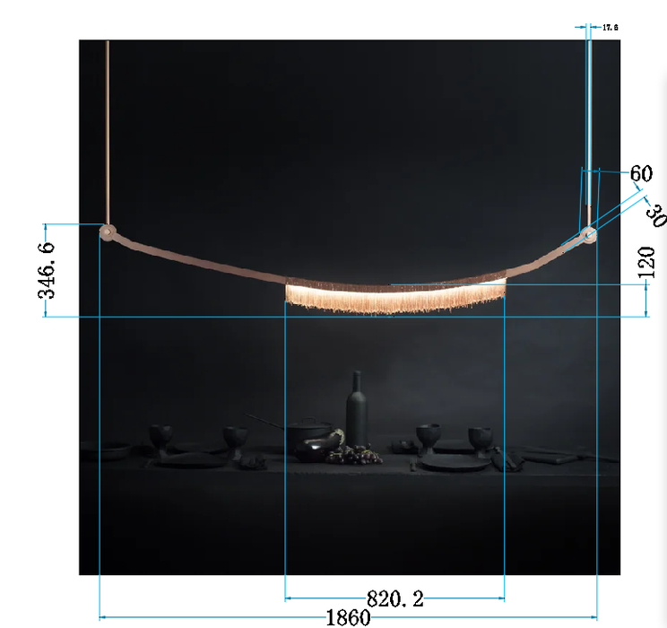 Modern Sculptural Curved Fringe Pendant Lamp