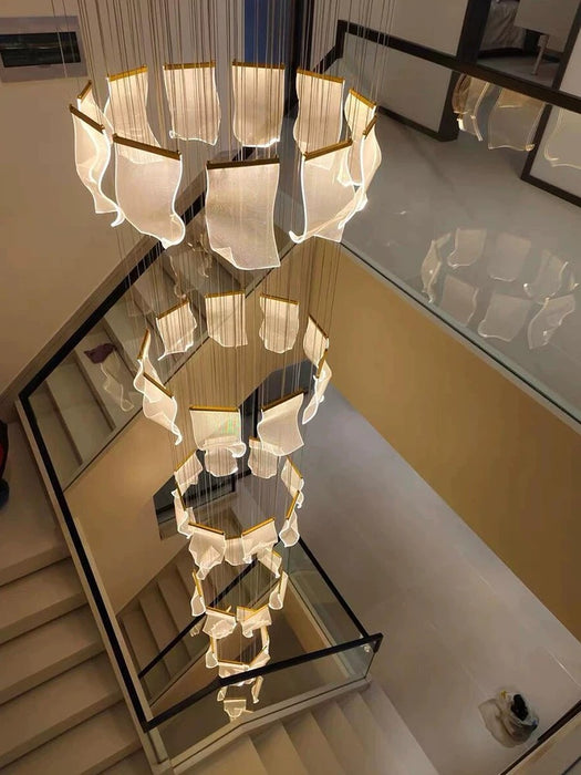 Modern Artistic Multi-tier Acrylic Light Paper LED Chandelier