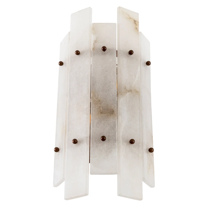 Modern Handcrafted Vertical Strip Alabaster Wall Sconce