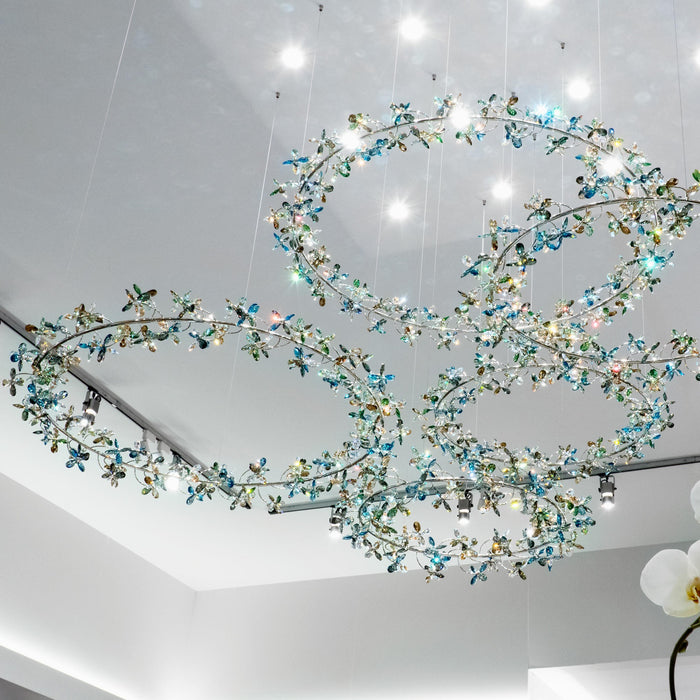 Modern Art Design Floral Crown Crystal Chandelier