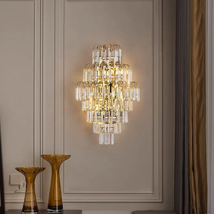 Modern Luxury Tiered Crystal Wall Sconce