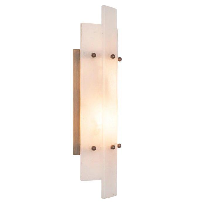 Modern Handcrafted Vertical Strip Alabaster Wall Sconce