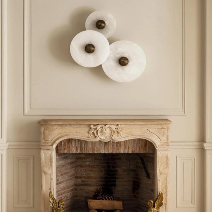 Modern Round Alabaster Cluster Wall Lamp