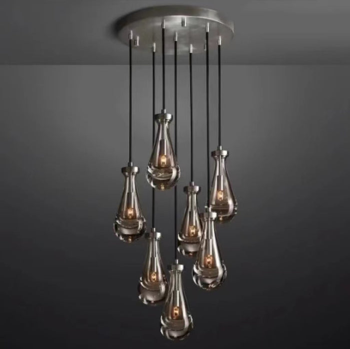 Lampadario moderno a forma di goccia di pioggia galleggiante per soggiorno/scala/atrio