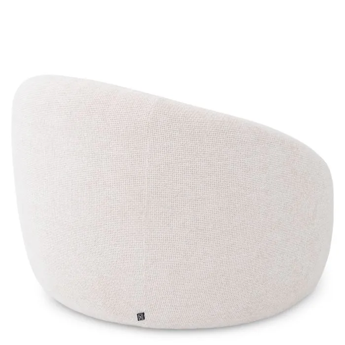 Modern Organic Curved Swivel Upholstered Armchair