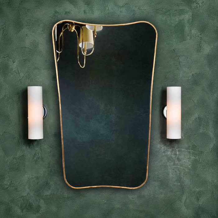 Luxury Handcrafted Curved Organic Shaped Brass Wall Mirror