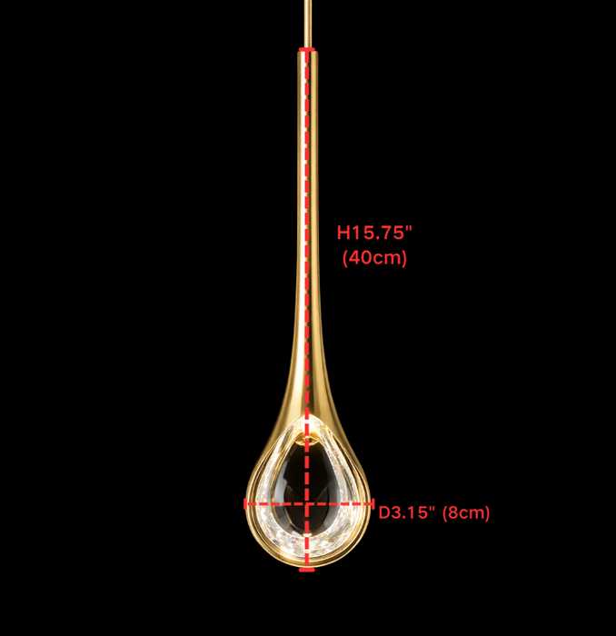 Modern Floating Long Gold Pendant Celing Chandelier for Living Room/High-ceiling