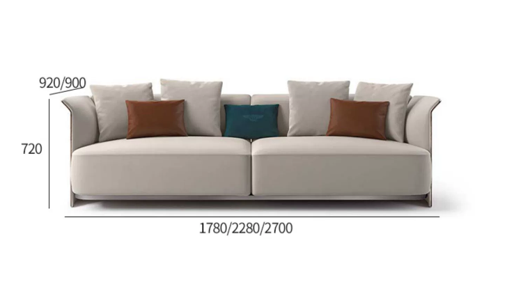 Italian Light Luxury 1/2/3/4 Seater Leather Sofa