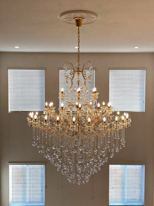 Classic Modern Multi-layers Crystal Chandelier for Staircase/Foyer/Villa