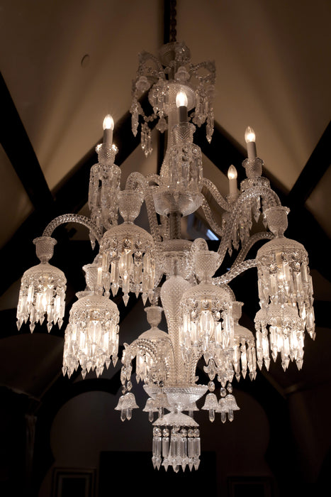 Lampadario di cristallo a candela multistrato di grandi dimensioni di lusso reale per la decorazione di soggiorno/sala
