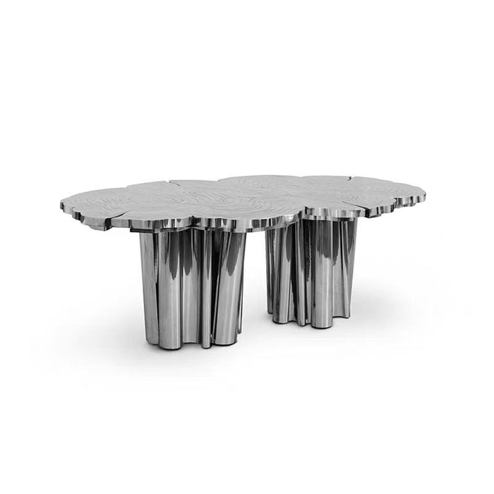 Tavolo da pranzo di lusso in acciaio inossidabile in stile italiano in colore finitura oro/argento/rame