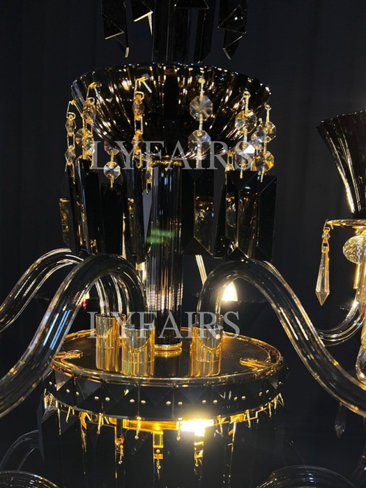 Lampadario di cristallo americano tradizionale con ramo di candela Lampadario di lusso nero e oro per soggiorno/sala da pranzo