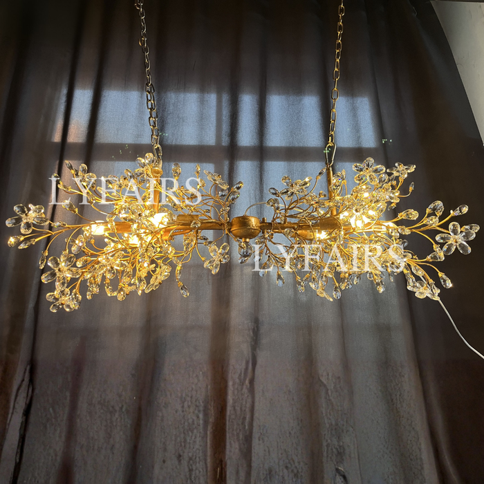 Art Design Crystal Florals Chandelier for Living Room/Bedroom/Dining Room/Kitchen island