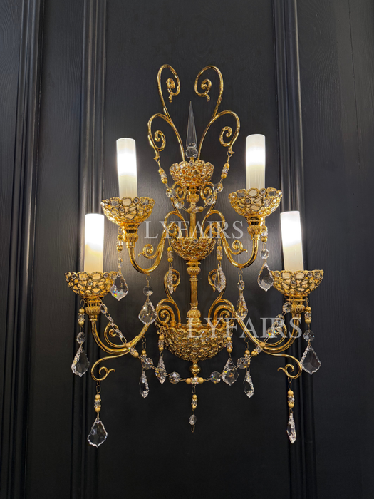 Baroque Revival Crystal Wall Lamp with Jewelry-Level Craft and Crystals
