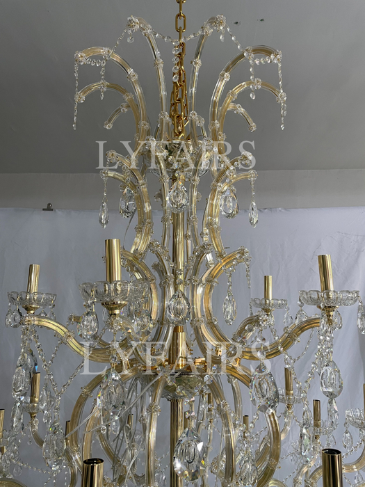 Lampadario di cristallo multistrato moderno classico per scala/foyer/villa