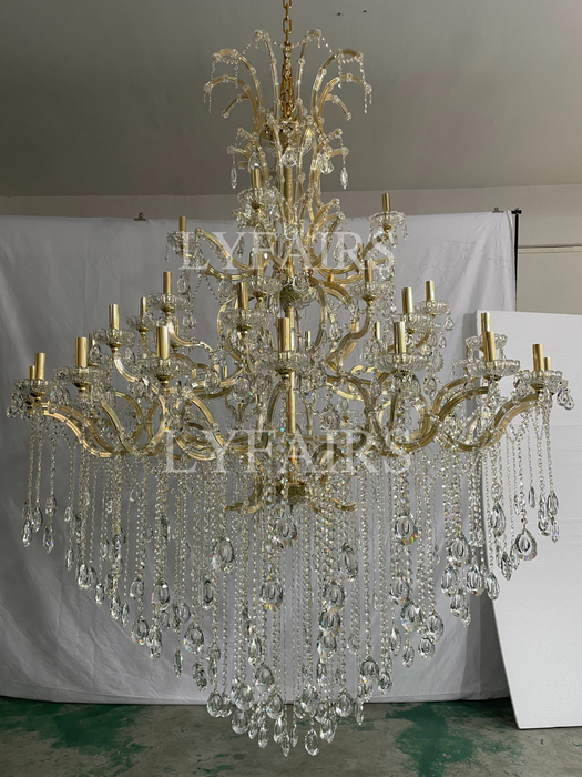 Lampadario di cristallo multistrato moderno classico per scala/foyer/villa