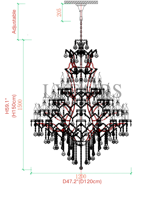 Classic Multi-tiered Candle Light Chandelier for Mansion/High Ceiling Palace