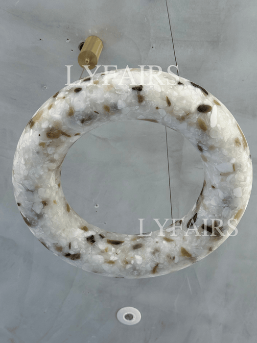 Contemporary Mixed Mineral Ring Chandelier