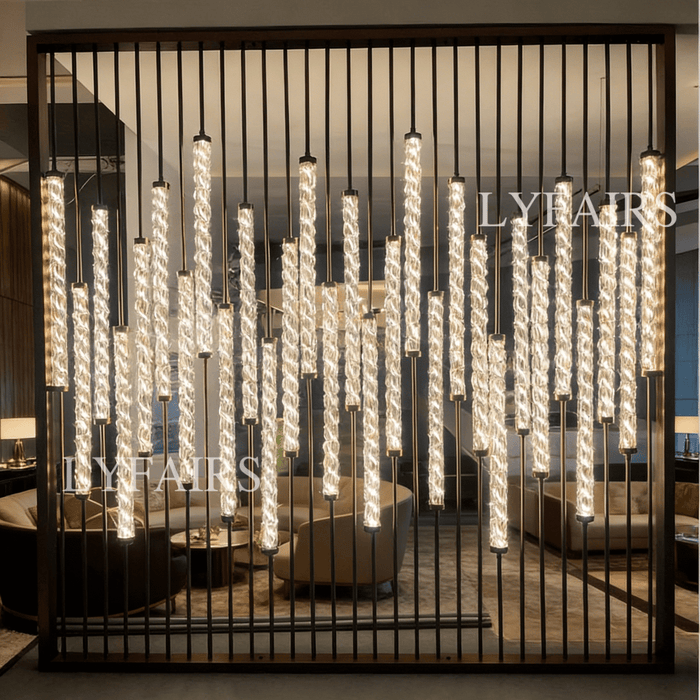 Contemporary Vertical Glass Rod Partition