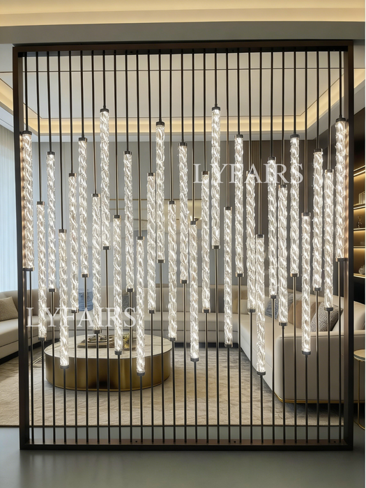 Contemporary Vertical Glass Rod Partition