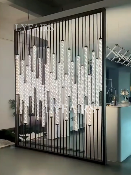 Contemporary Vertical Glass Rod Partition