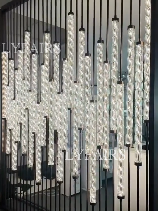 Contemporary Vertical Glass Rod Partition