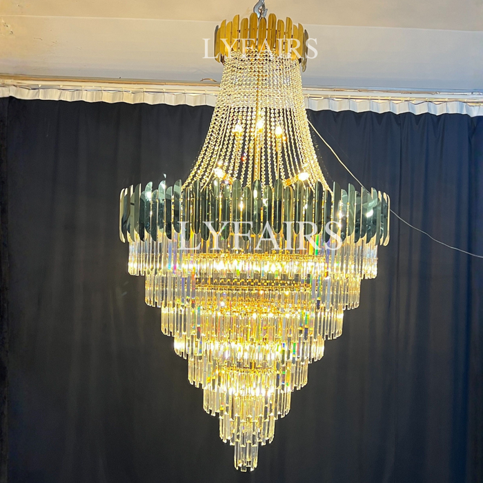 Extra Large Gold Luxury Crystal Chandelier Modern Art Designer Crystal Light For Living Room/Foyer