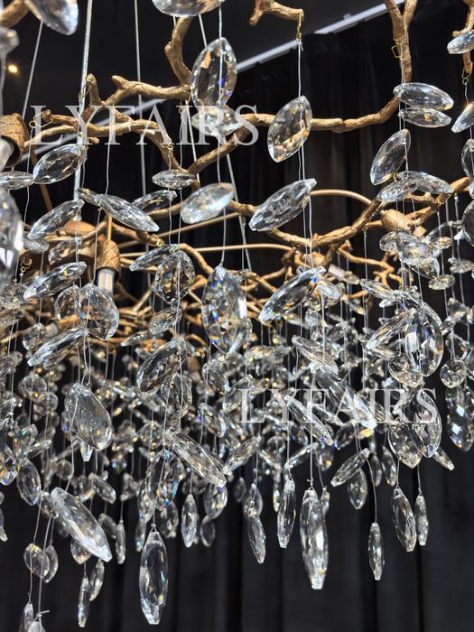 French Style Branch Crystal Leaves Chandelier