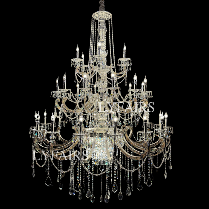Imperial Versailles Multi-Tier Crystal Chandelier with Natural Abalone Shell