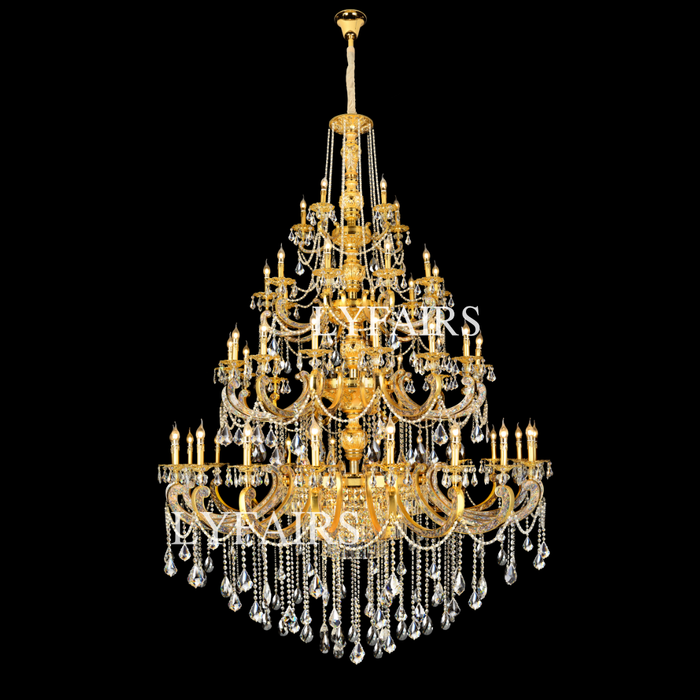 Imperial Versailles Multi-Tier Crystal Chandelier with Natural Abalone Shell