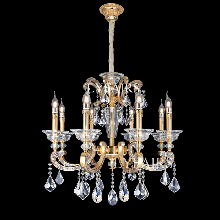 Imperial Versailles Multi-Tier Crystal Chandelier with Natural Abalone Shell