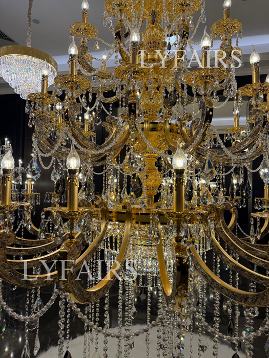 Imperial Versailles Multi-Tier Crystal Chandelier with Natural Abalone Shell
