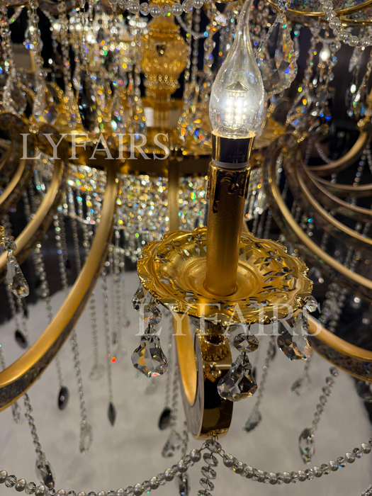 Imperial Versailles Multi-Tier Crystal Chandelier with Natural Abalone Shell