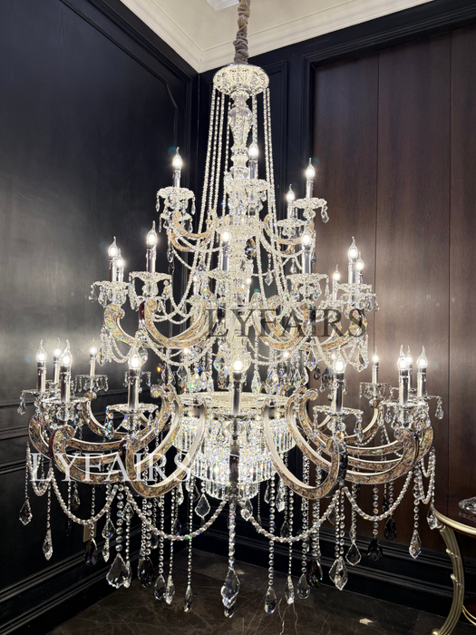 Imperial Versailles Multi-Tier Crystal Chandelier with Natural Abalone Shell