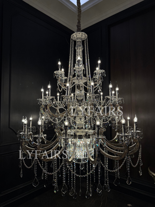 Imperial Versailles Multi-Tier Crystal Chandelier with Natural Abalone Shell