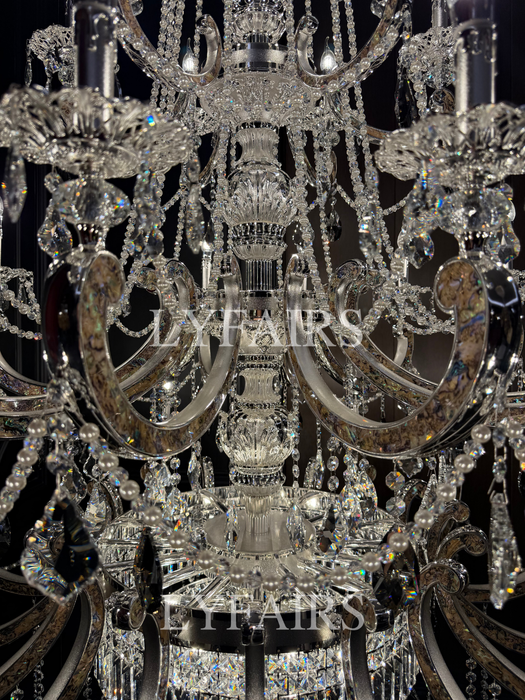 Imperial Versailles Multi-Tier Crystal Chandelier with Natural Abalone Shell