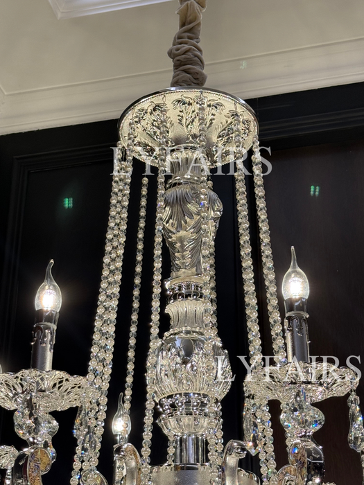 Imperial Versailles Multi-Tier Crystal Chandelier with Natural Abalone Shell