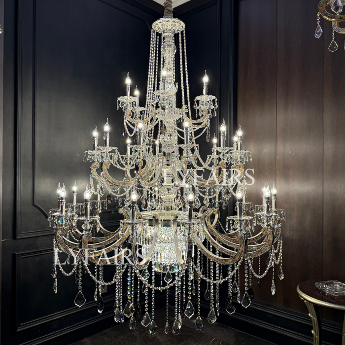 Imperial Versailles Multi-Tier Crystal Chandelier with Natural Abalone Shell