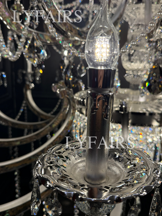 Imperial Versailles Multi-Tier Crystal Chandelier with Natural Abalone Shell