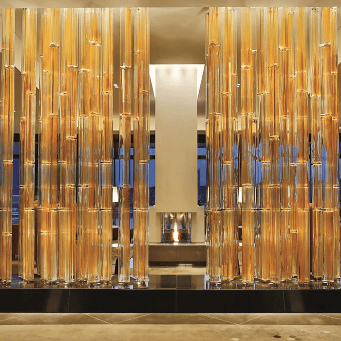 Luxury Amber Glass Column Partition Wall